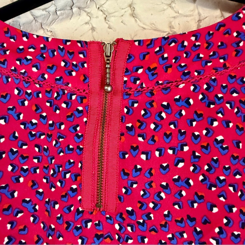 Vibrant Pink and Blue Patterned Women's Blouse - Picture 8 of 9
